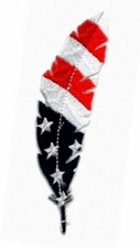 Feather USA Flag Feathers Patriotic Tactical Patch (RED/White) Hook Fastener picture