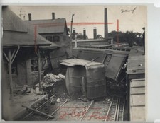STOUGHTON MA ORIGINAL PHOTO TRAIN WRECK VINTAGE 8X10 INCH RAILROAD 1924 picture