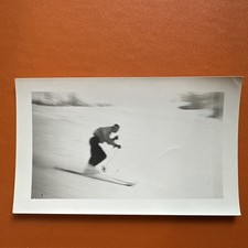 VINTAGE PHOTO man Alpine skiing motion blur ski 1948 ORIGINAL picture