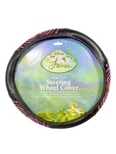 Disney Fairies Tinker Bell Steering Wheel Cover 2007 PlastiColor Black Pink NWT picture