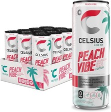 Sparkling white peach sugar free energy drink 12 fl oz pack of 12 200mg caffeine picture