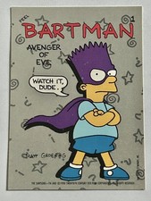 1990 Topps The Simpsons Bartman #1 Avenger Of Evil Sticker BART Rookie Card 10 picture