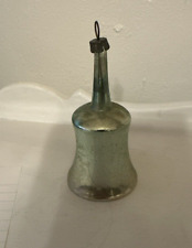 Vintage Mercury Glass Bell with long handle silver/blue tint 2024E picture