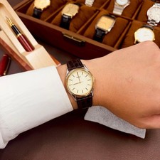 Vintage Seiko Quartz Watch 1992 Two-Tone Gold Dial Dress Watch picture