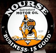 NOURSE MOTOR OIL (Viking symbol)  PORCELAIN COLLECTIBLE, RUSTIC, ADVERTISING  picture