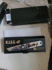 CRKT Kiss 5500g Money Clip Knife 24ct Gold Plated Hardware Vintage  picture
