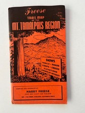 Freese  TRAIL MAP of the Mt. Tamalpais Region ~ fold out Marin County California picture