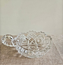 Imperial Glass Crystal Clear Nappy Bowl Nancut Line Candy Nut Trinket Dish picture