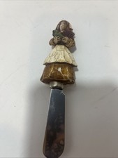 Vintage Pilgrim Woman Resin Handle Thanksgiving Spreader Fall Harvest picture