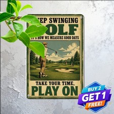 Stop Golfing When Old Tin Sign Funny Sports Club Man Cave Wall Metal Plaque 8x12 picture