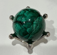 38g Cute Malachite Sphere w/ Druzy #108 Crystal Orb Healing picture