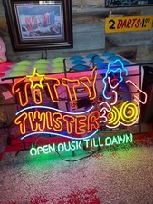 Titty Twister Open Dusk Till Dawn Neon Light Sign Lamp Wall Decor Night Club 24