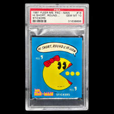 PSA 10 Rookie 1981 FLEER MS. PAC-MAN STICKERS #18 Hi Short, Round picture