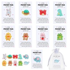 NEWEST 10 Sets Little Pocket Hug Bulk, Resin Animal Pocket Hug Token with Ins... picture
