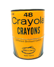 Vintage RARE🖍️Binney & Smith Crayola🖍️Crayons 48 Pack - Round Box Tin No. 480 picture