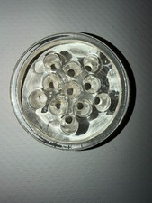 Vintage Heavy Clear Glass 12-Hole Flower Frog - Circular Dome Vase Insert picture