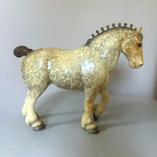 Vintage Breyer Clydesdale Stallion - Glossy Dapple Grey Finish w/ Gold Mane Bobs picture