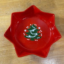 Waechtersbach Star Bowl Red Vtg Christmas Tree Ceramic Germany 9.5in Festive picture