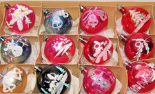 Lot VTG Glass Pictured SNOWMAN BELL TREE Mica BALL Christmas Ornaments CHOOSE picture