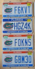 GROUP LOT OF 4 UNIVERSITY of FLORIDA  license plates picture