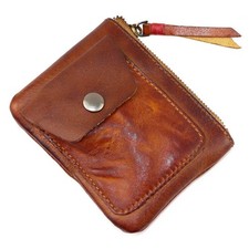 Vintage Genuine Leather Lighter Case Cigarette Holder Pouch Zipper Bag Portable picture