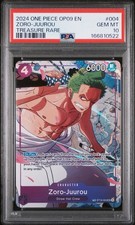 2024 ONE PIECE OP09 #004 ZORO-JUUROU TREASURE RARE PSA 10 GEM MINT picture