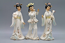 Vintage Japanese Geisha Figurines Trio 9