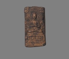 Khmer 18th Century Old Antique Buddhist Clay Tsa Tsa Sakyamuni Buddha Statue picture
