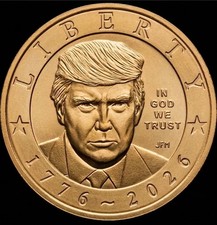 SEMIQUINCENTENNIAL 2026 P TRUMP ONE DOLLAR COIN FROM US MINT BAGS picture