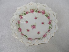 Moritz Zdekauer Austria Porcelain Bowl Pink Rose Decorative Gold Accent England picture