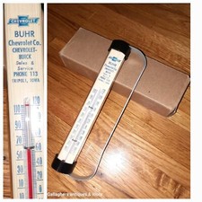 Rare NOS Vintage 1950s BUHR Chevrolet Buick Tripoli Iowa Thermometer picture