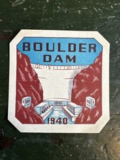 Vintage Paper Decal BOULDER DAM National Service Boulder City Nevada 1940s picture