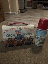 1958 Vintage Chow Wagon Lunchbox & Mint Thermos Aladdin Industries picture