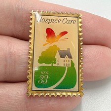 1999 USPS Hospice Care Lapel Pin Gold Tone Postage Stamp 33c Badge Vintage Winco picture