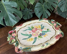 Fitz & Floyd Woodland Spring Large Oval Embossed Serving Platter Floral Flowers picture