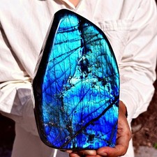 5.37LB Top natural Labrador flash moonstone quartz crystal mineral specimen picture