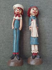 Raggedy Ann & Andy Thin Tall Resin Figures 5.5