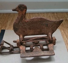 Antique Vintage Carnival Boardwalk Shooting Gallery Cast Iron Duck Target picture
