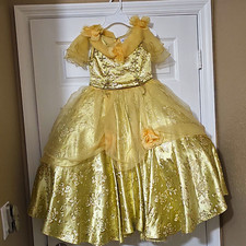 Disney Chasing Fireflies Princess Belle Gold Costume Dress Size 6 picture