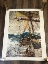 Vtg 1969 MONTAGUE DAWSON LITHOGRAPH PRINT THE RISING WIND 40x30 Frost & Reed Ltd picture