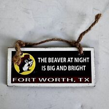 Buc-ee's Hanging Billboard Sign Beaver at Night Big Bright Fort Worth, Tx Texas picture