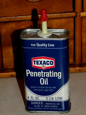 Vtg TEXACO Penetrating Oil Can 4 oz. Gas & Oil Collectible Metal Can Orig. CAP picture