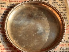 SILVER heavy Offering Plate Alms Dish: STUNNING marked 800- Vatican City 1940's picture