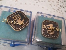 USPS United States Postal Service 30 Year Service Award 10K GF Pin Brooch (2PK) picture