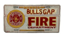 Vintage Bulls Gap Tennessee Fire Dept Novelty License Plate Firefighter Maltese picture