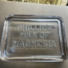  Vintage Phillips' Milk Of Magnesia Glass Paperweight picture