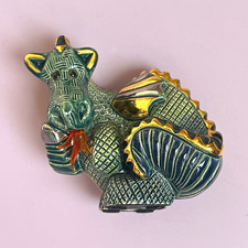 De Rosa Rinconada Dragon Ceramic Figurine Green Gold Uruguay picture