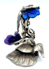 Vintage 90s Greg Neeley Woodland Fairy Fairies Pewter Sculpture Figurine Signed picture
