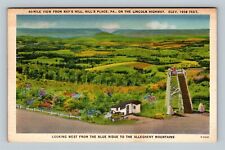 Bills Place PA, 40-Mile View From Ray's Hill, Pennsylvania Vintage Postcard picture
