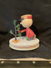 Peanuts Hallmark 2011 Charlie Brown Figurine “ Love Makes All The Difference” picture